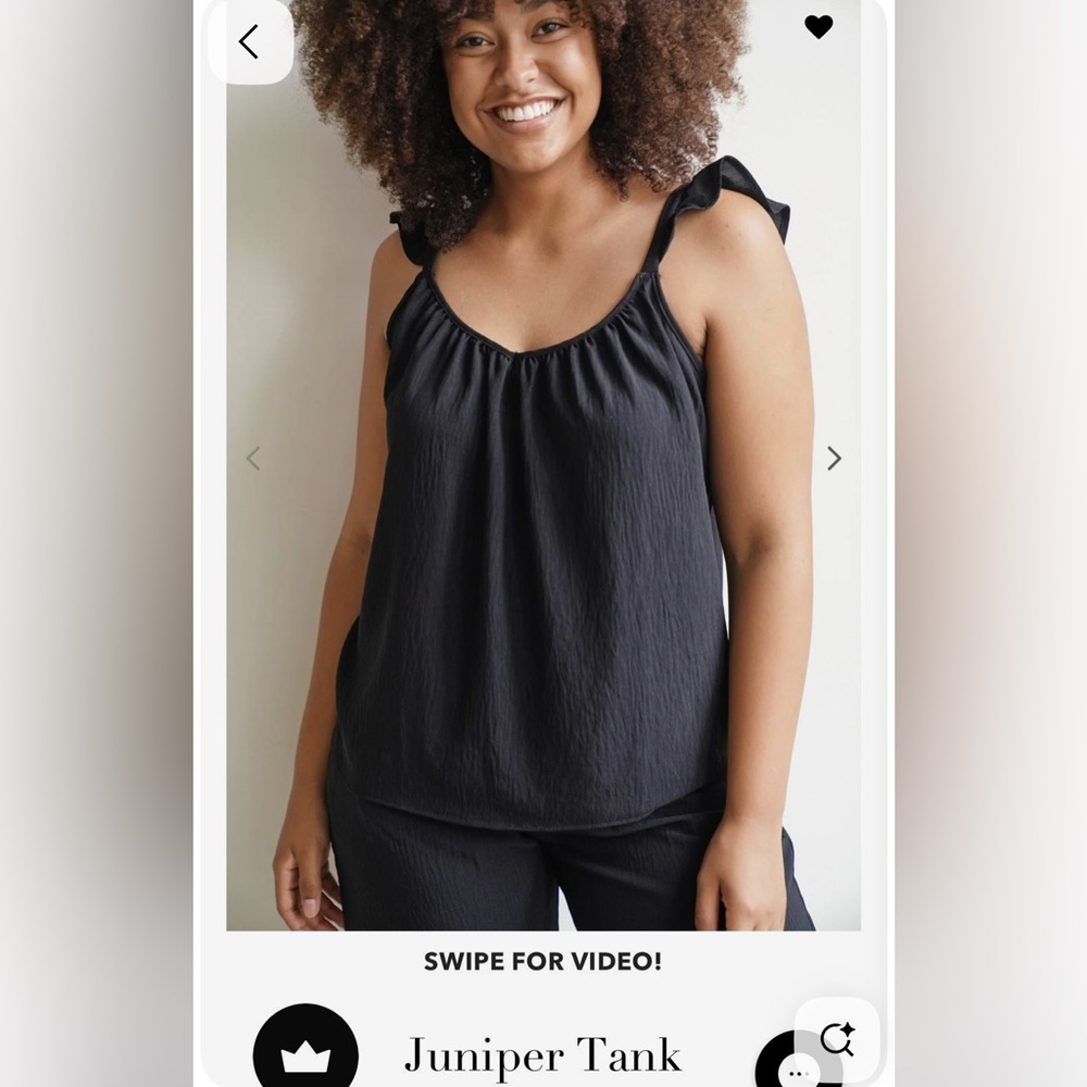 Carly Jean Los Angeles Black Juniper Tank